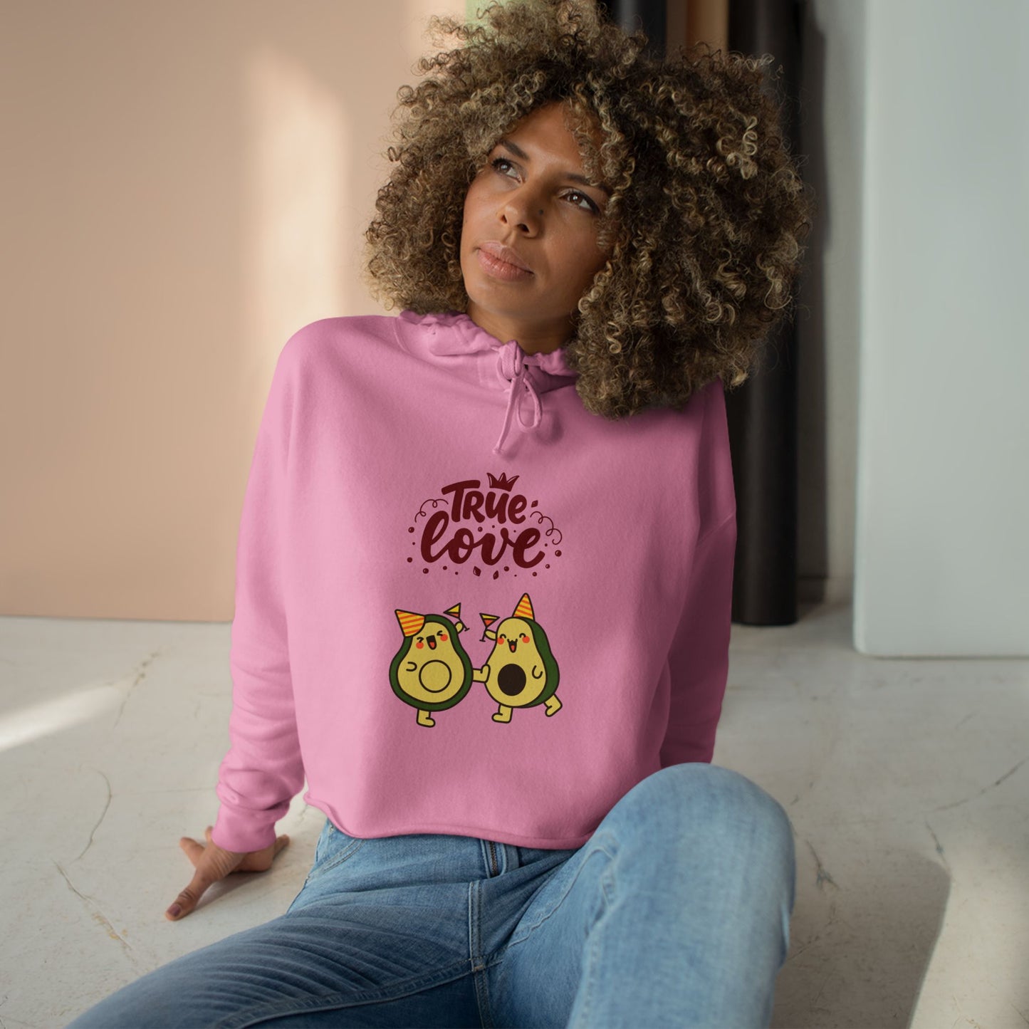 Avocado Love Crop Hoodie