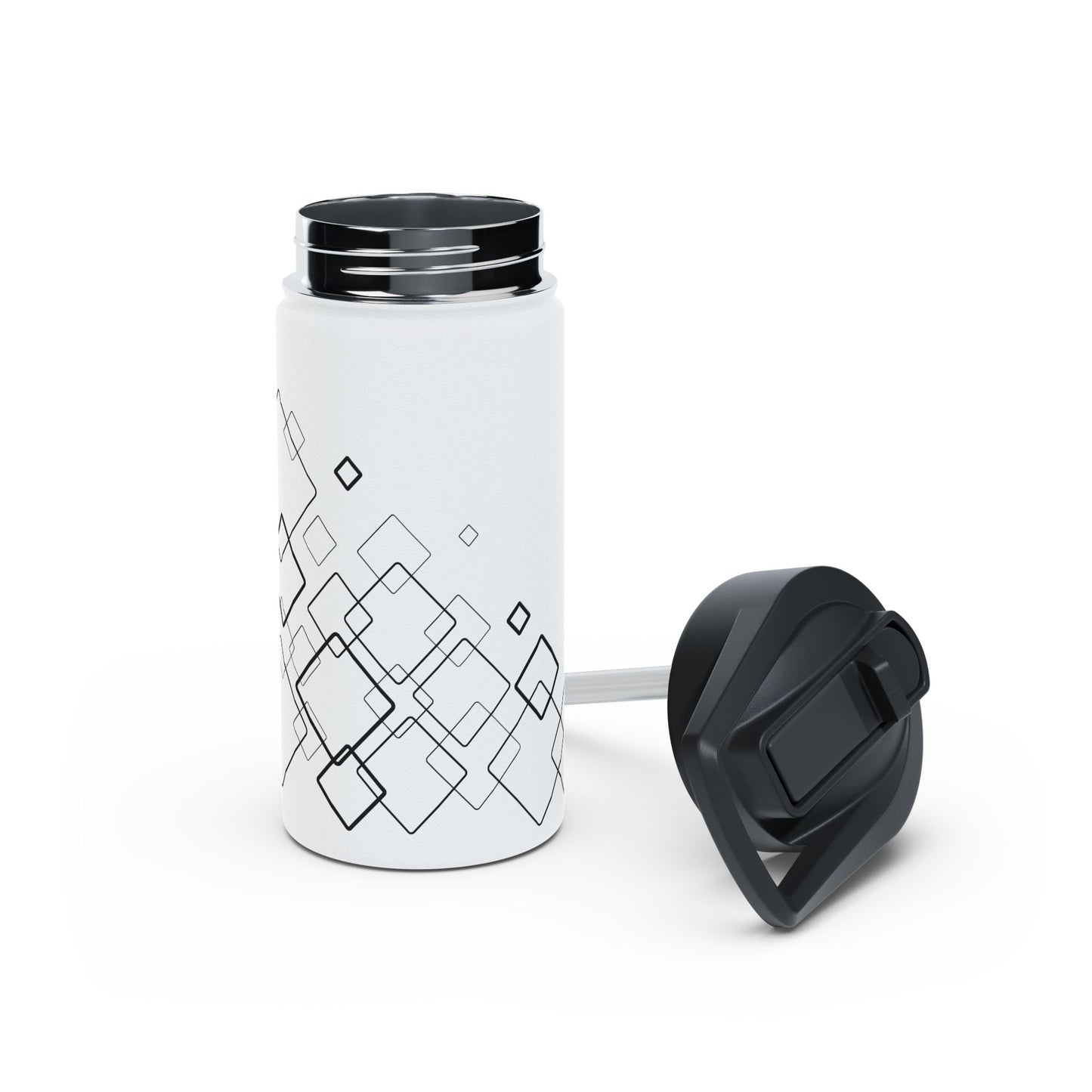 Water Bottle, Square Pattern Design, Stainless Steel