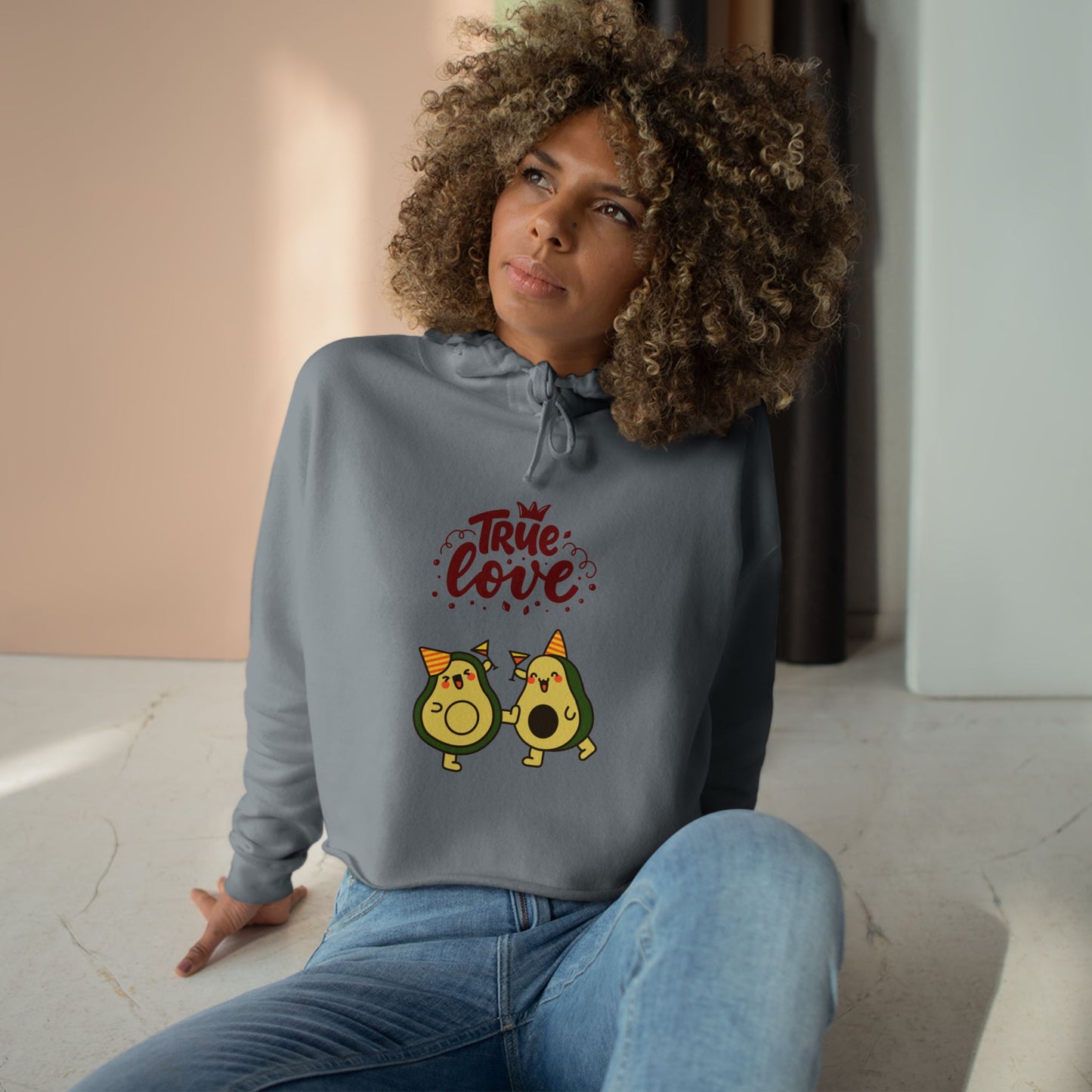 Avocado Love Crop Hoodie