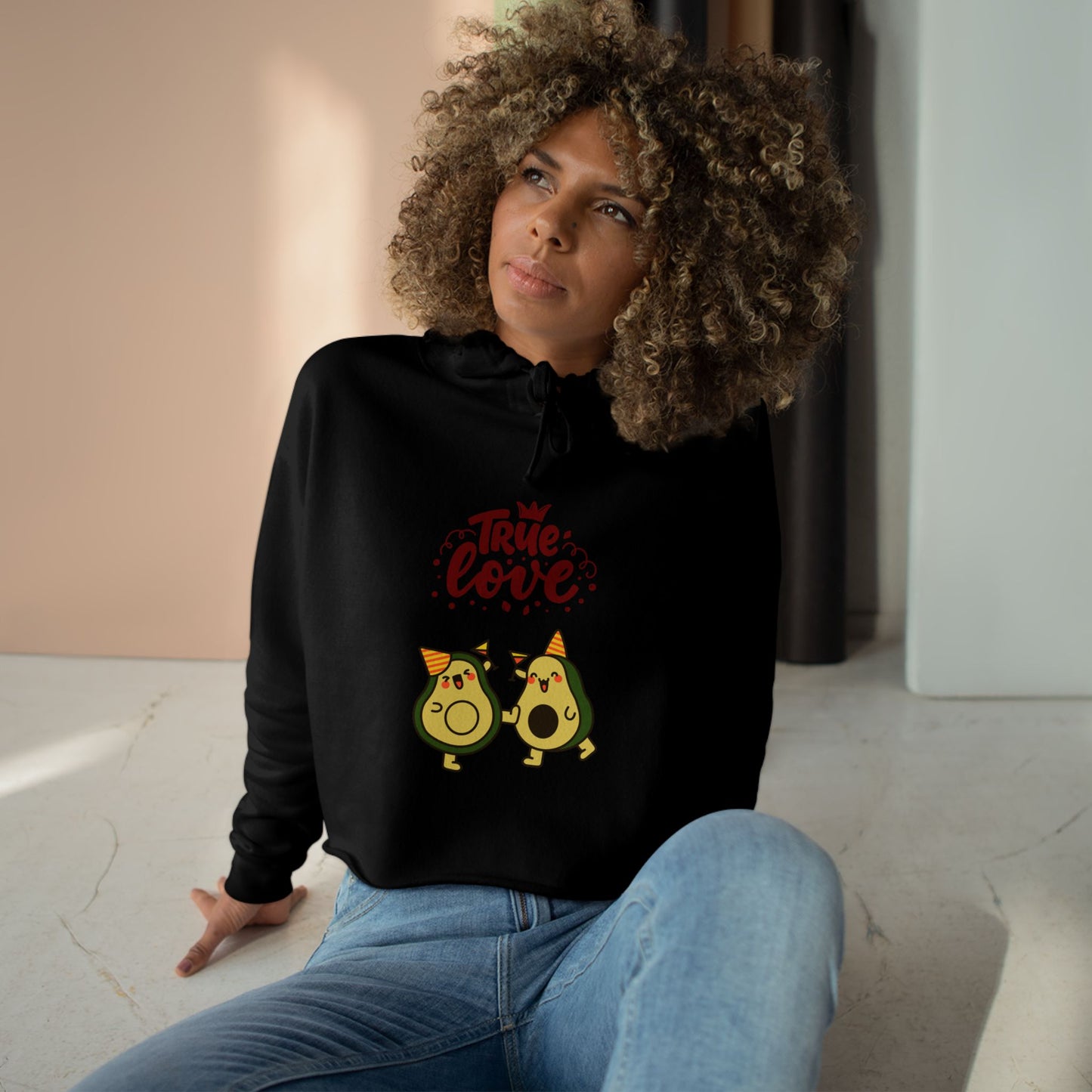 Avocado Love Crop Hoodie