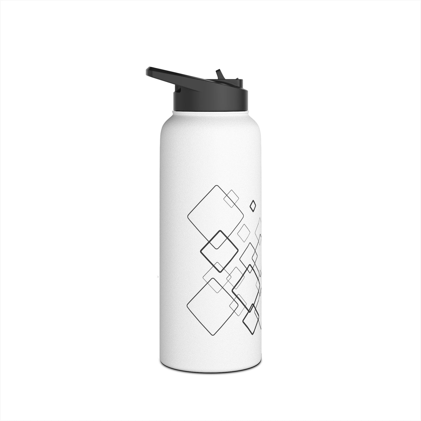 Water Bottle, Square Pattern Design, Stainless Steel