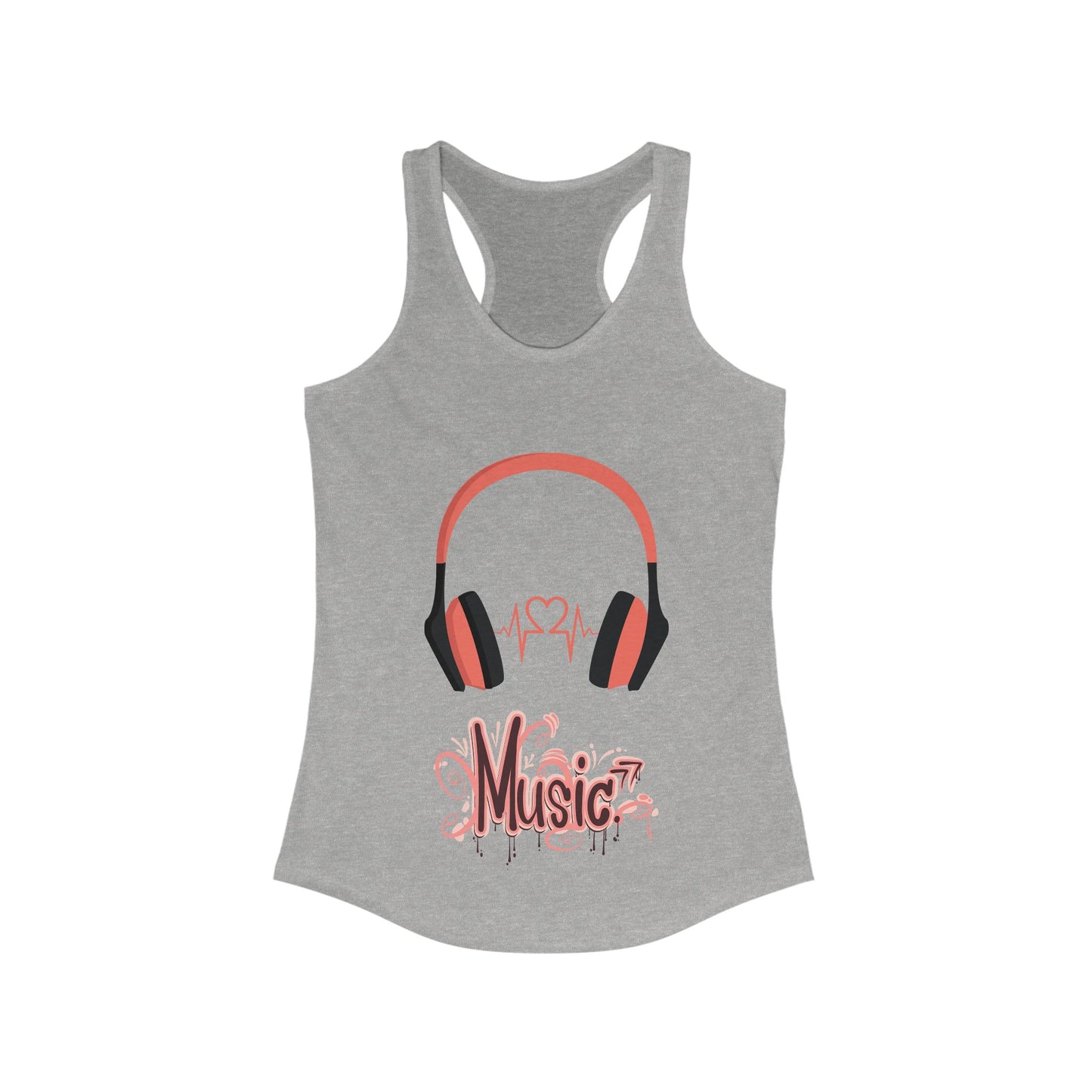 Racerback Tank with Music Pattern - Women's