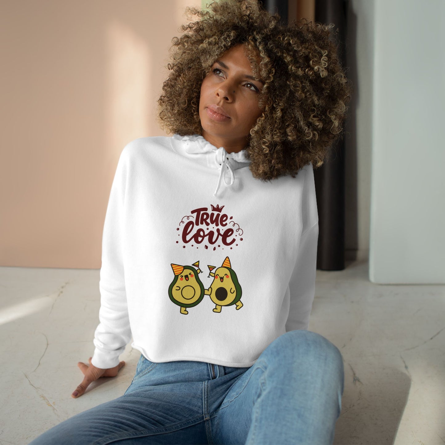 Avocado Love Crop Hoodie