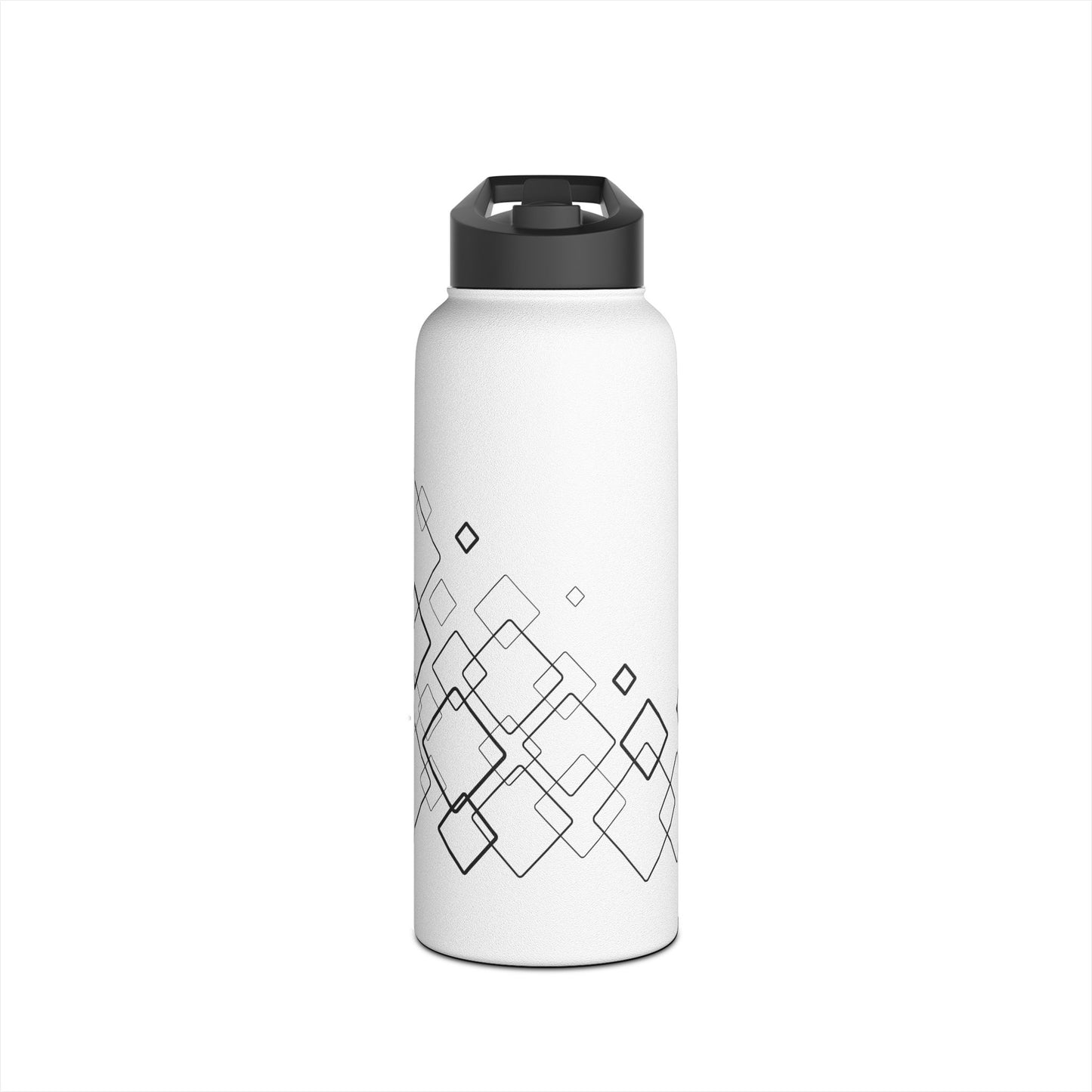 Water Bottle, Square Pattern Design, Stainless Steel