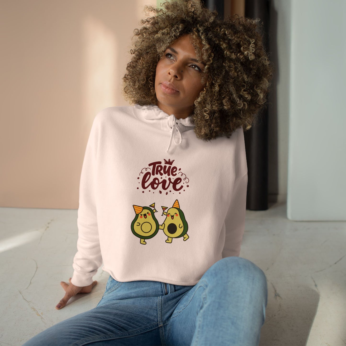 Avocado Love Crop Hoodie