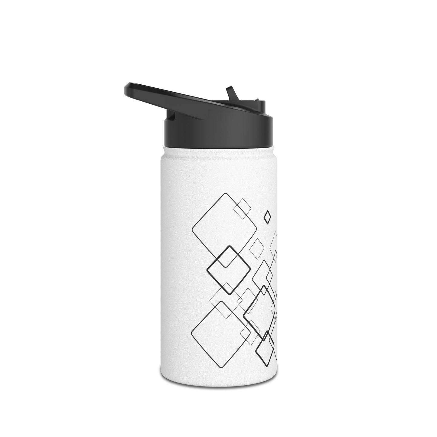 Water Bottle, Square Pattern Design, Stainless Steel