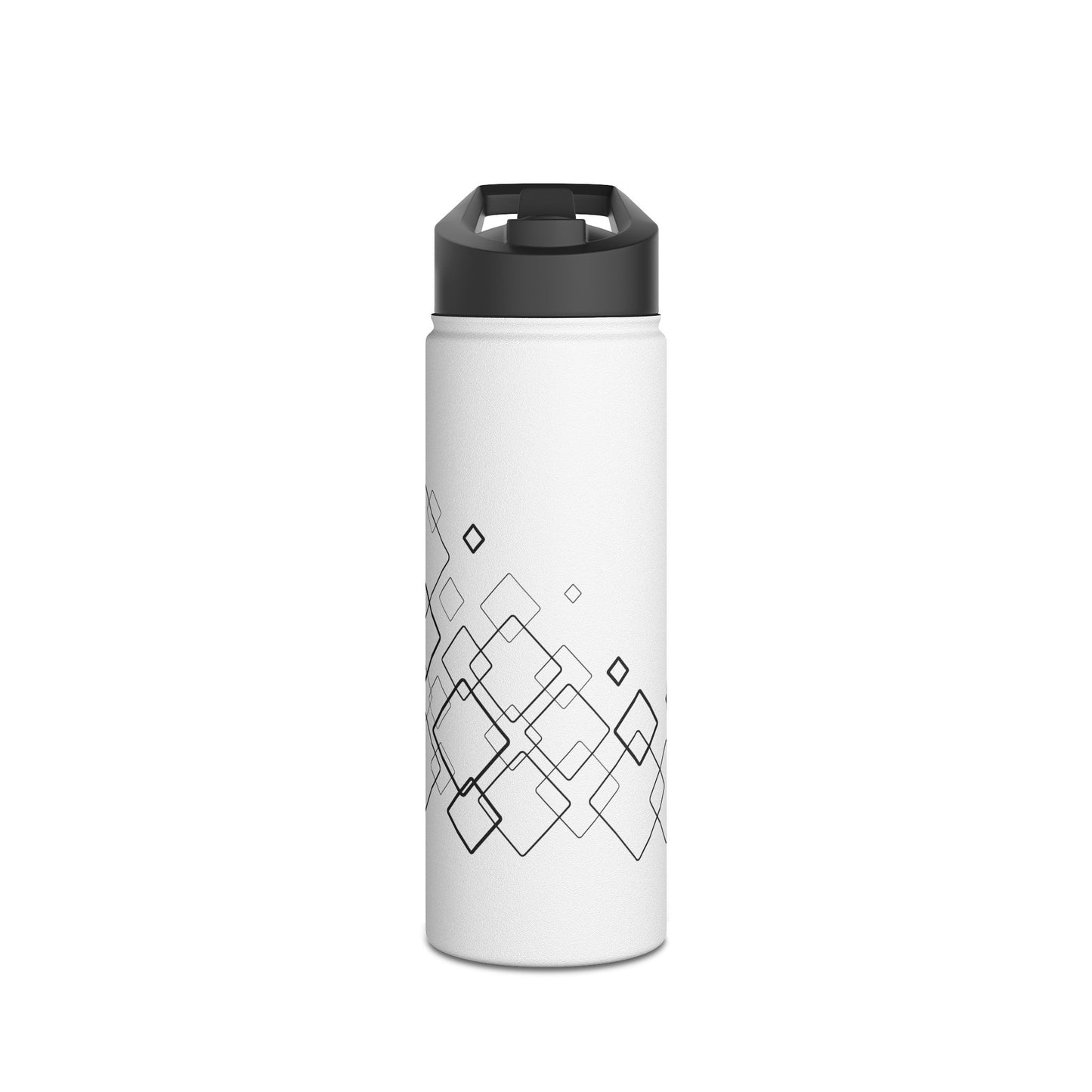 Water Bottle, Square Pattern Design, Stainless Steel