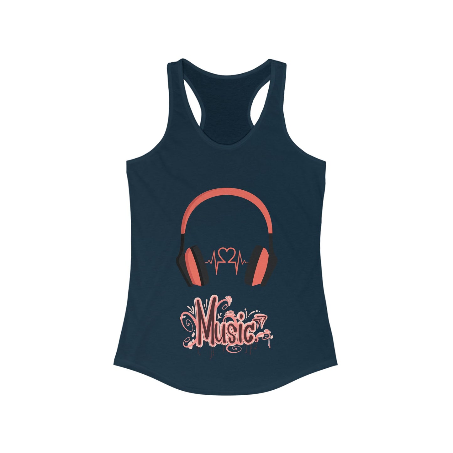 Racerback Tank with Music Pattern - Women's
