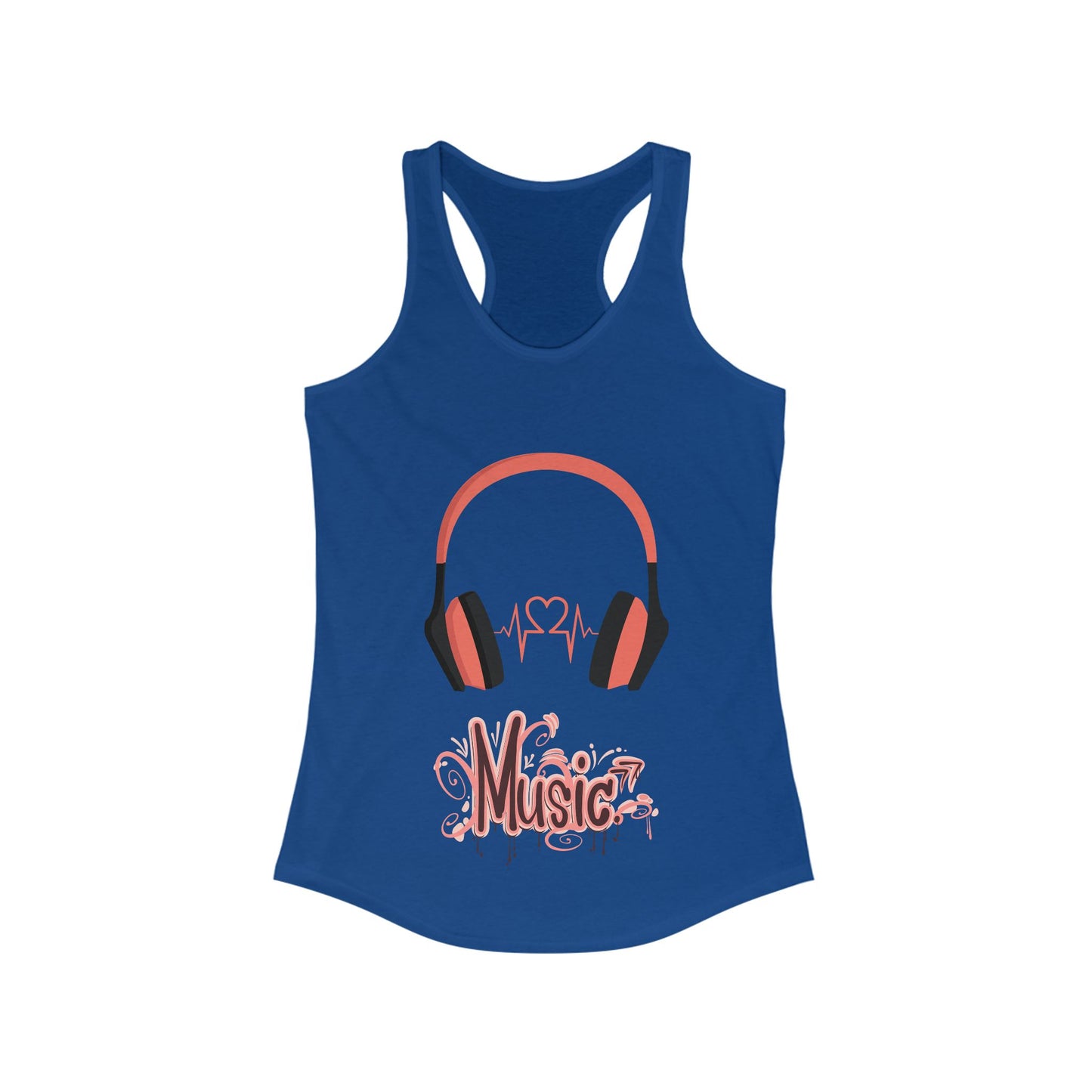 Racerback Tank with Music Pattern - Women's