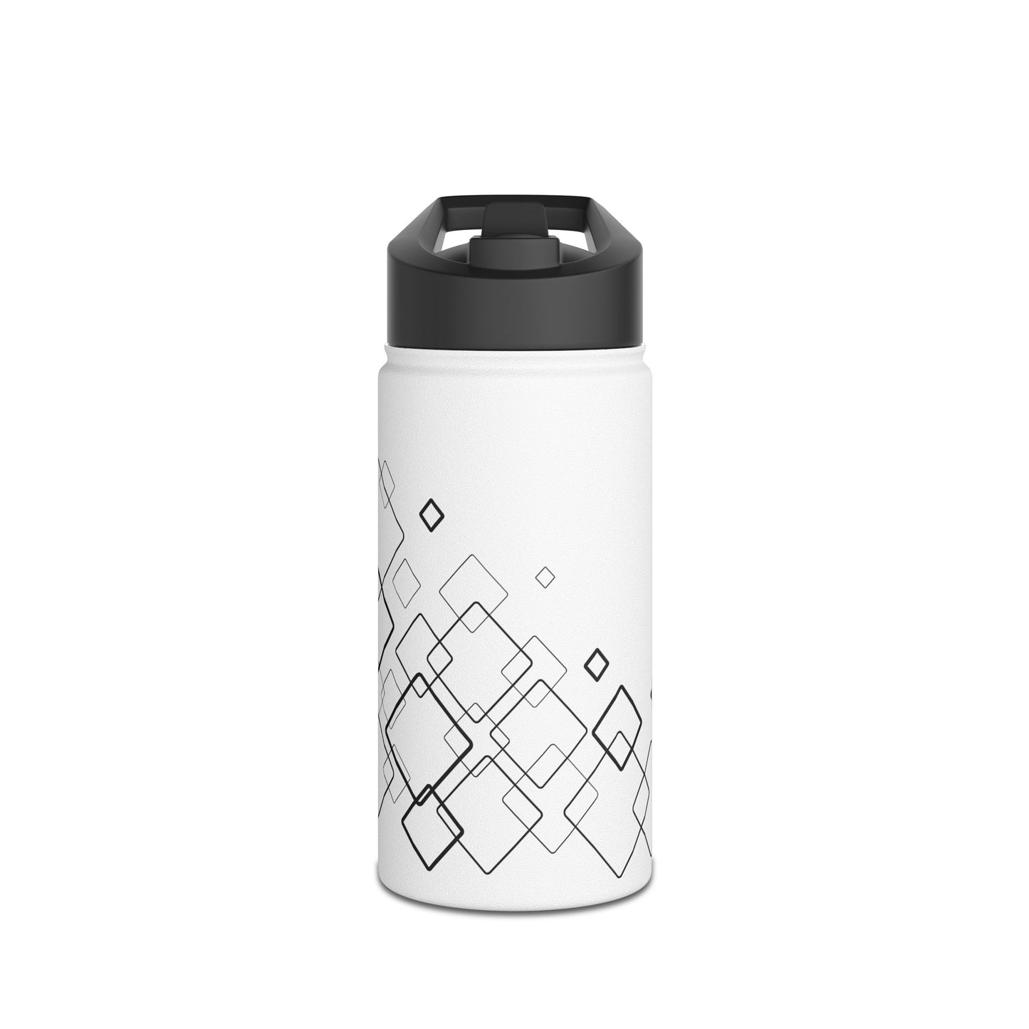 Water Bottle, Square Pattern Design, Stainless Steel