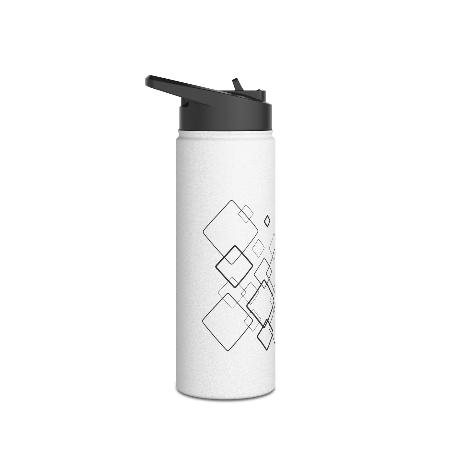 Water Bottle, Square Pattern Design, Stainless Steel