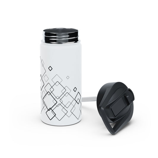 Water Bottle, Square Pattern Design, Stainless Steel