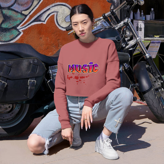 Music Lover Women's Cropped Sweatshirt