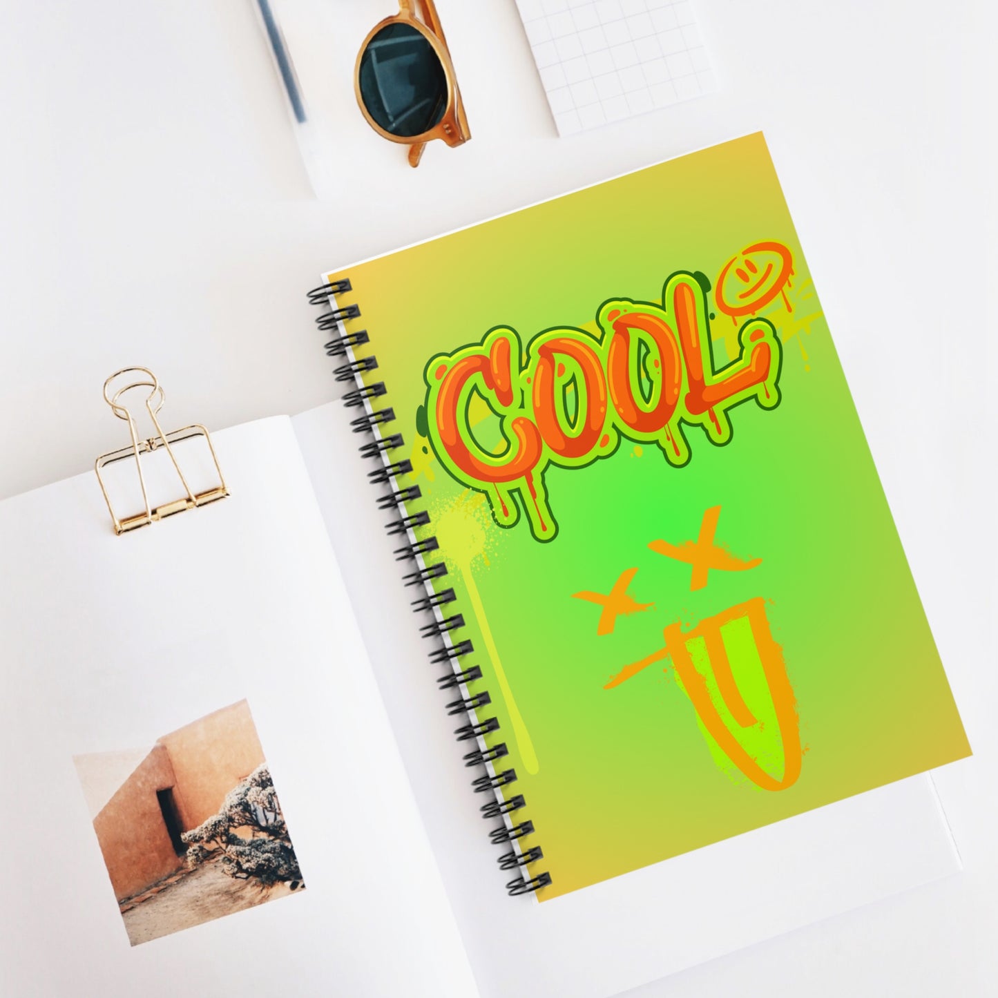 Spray Inscription Spiral Notebook - Ruled Line