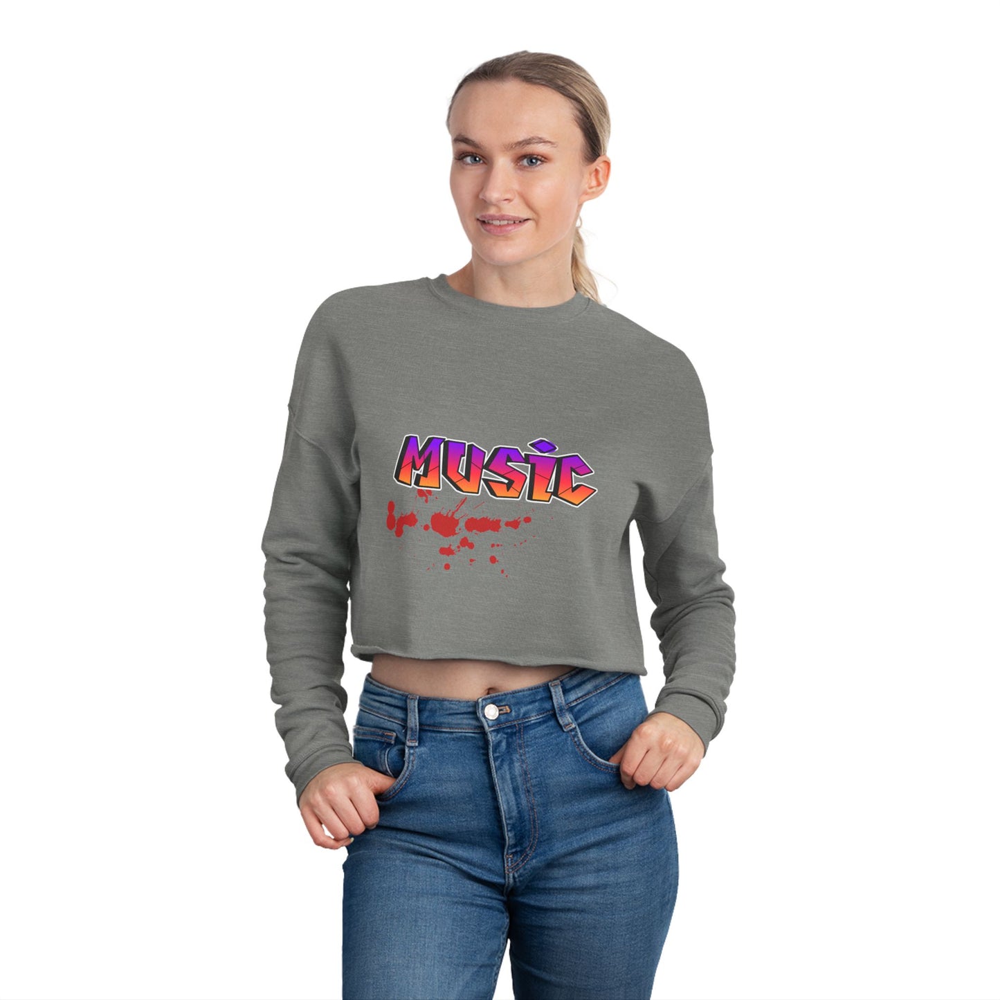 Music Lover Women's Cropped Sweatshirt