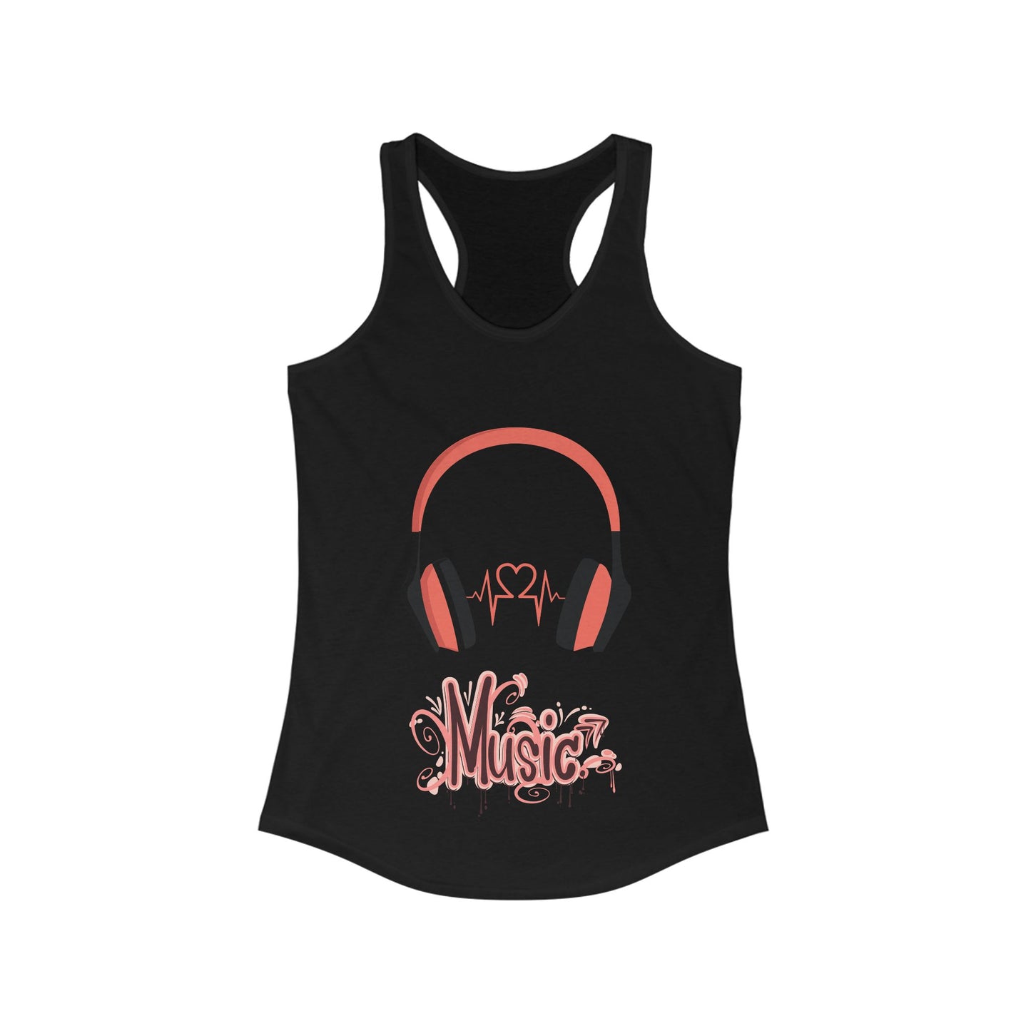 Racerback Tank with Music Pattern - Women's