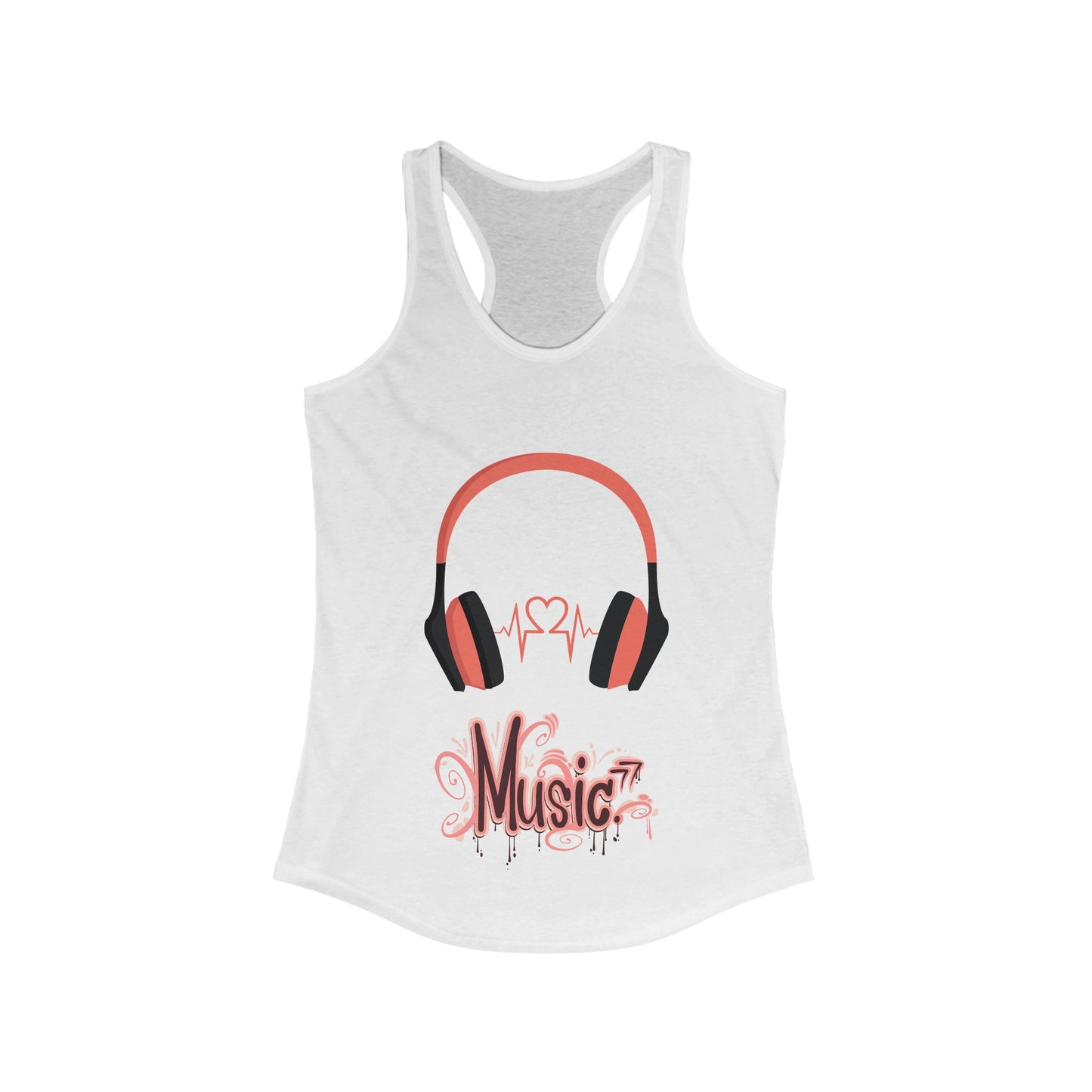 Racerback Tank with Music Pattern - Women's