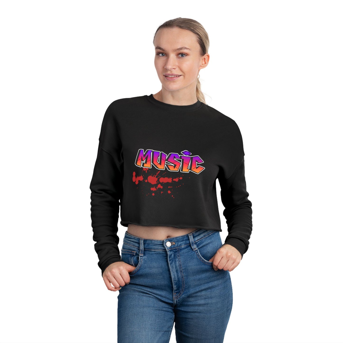 Music Lover Women's Cropped Sweatshirt